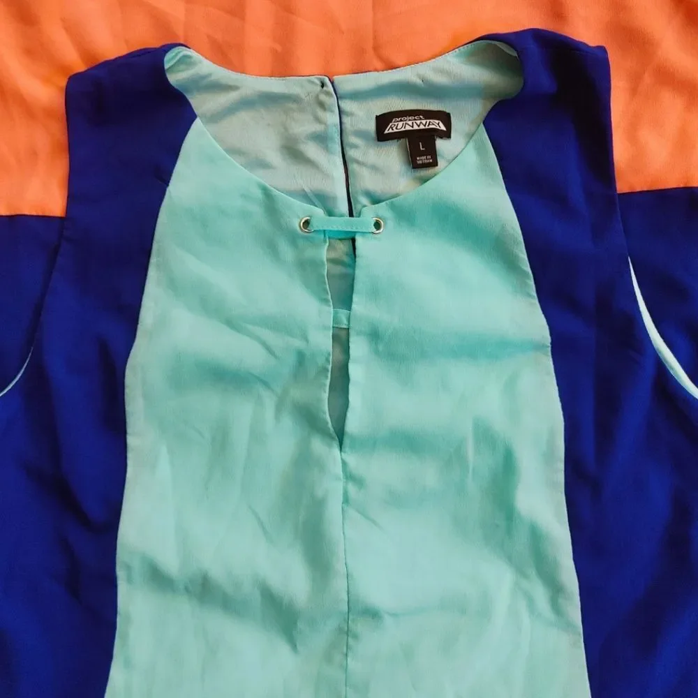 Project Runway Color Block Mini Dress - Large - Picture 4 of 7